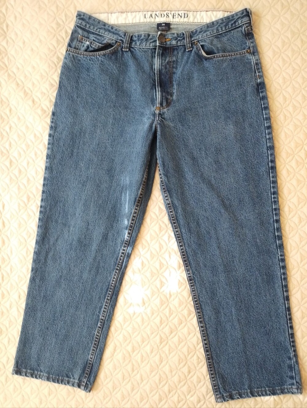 Lands End 90s Vintage Relaxed Fit Jeans Medium Wash